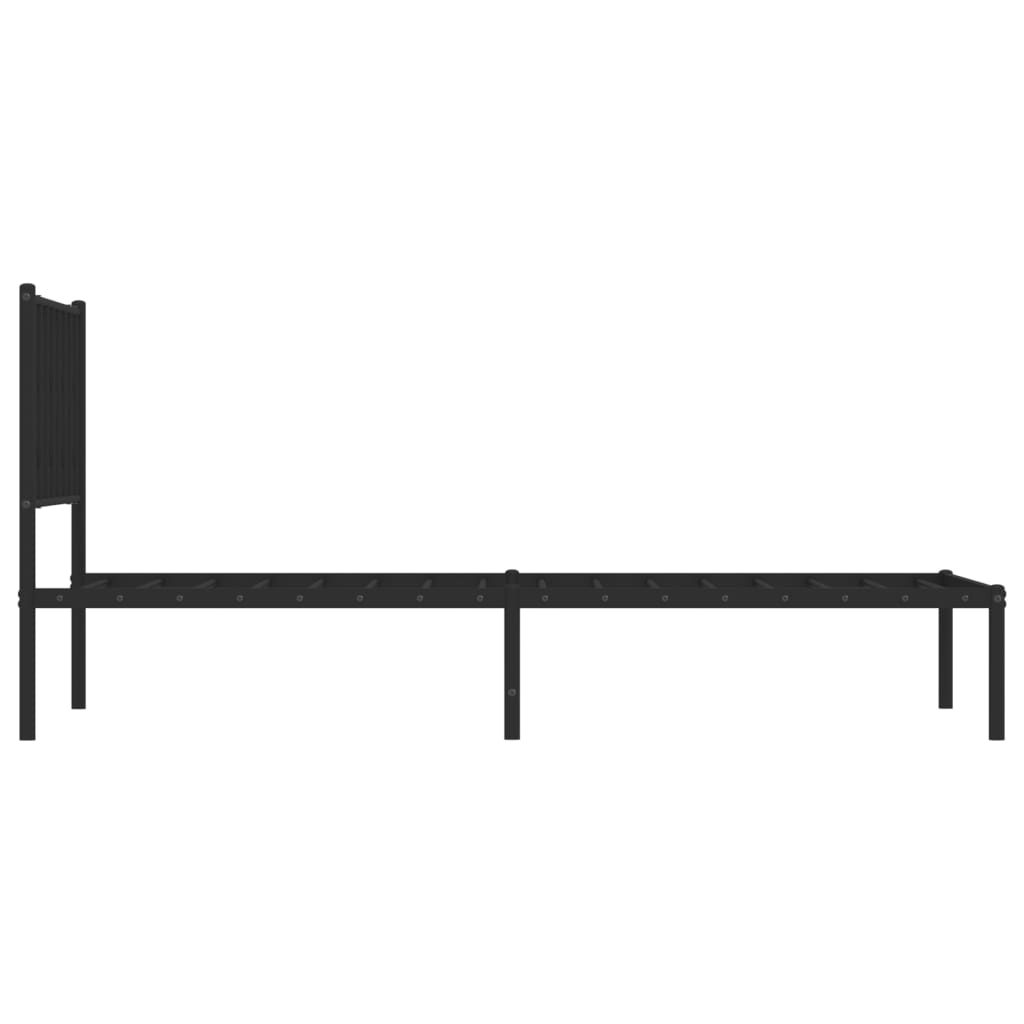 sengeramme med sengegavl 100x190 cm metal sort