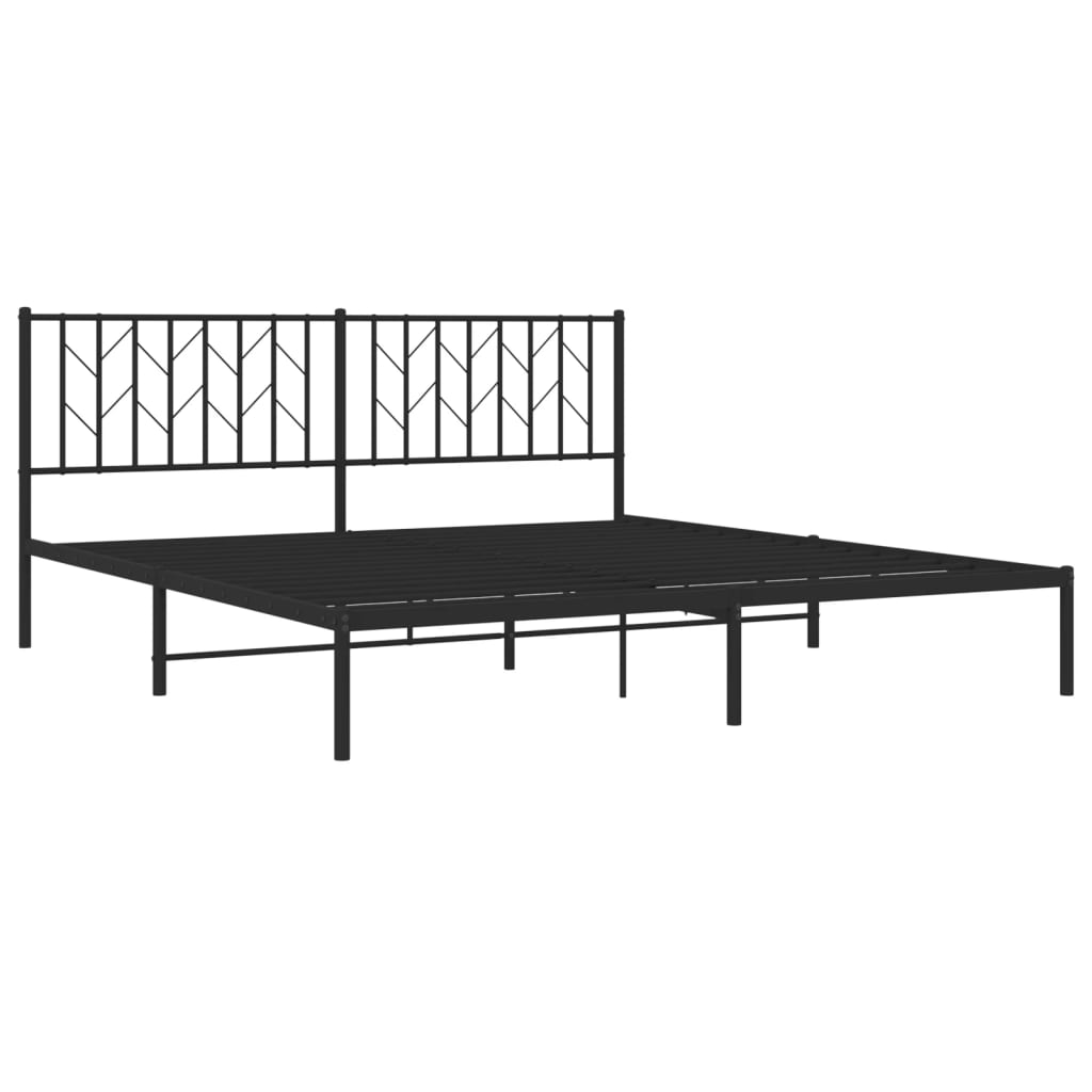 sengeramme med sengegavl 180x200 cm metal sort
