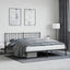 sengeramme med sengegavl 180x200 cm metal sort