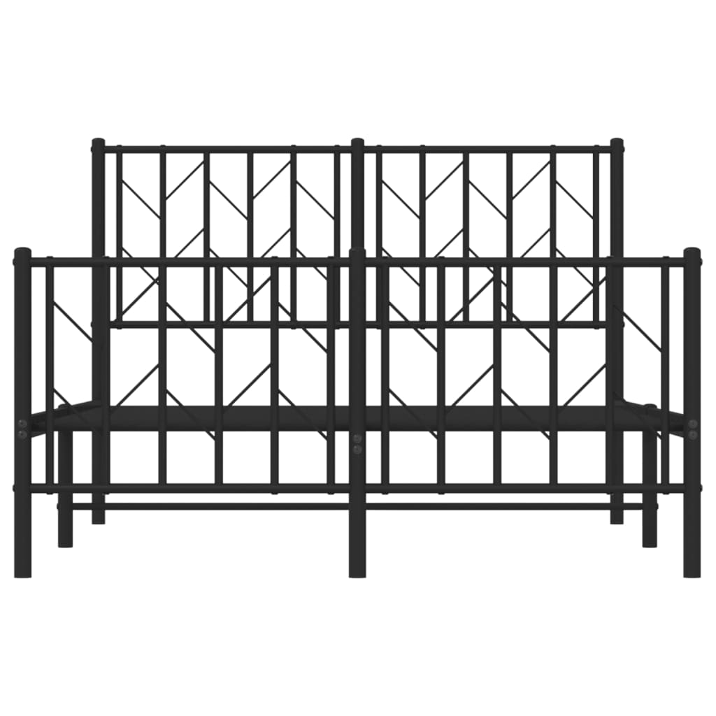 sengeramme med sengegavl og fodgærde 120x200 cm metal sort