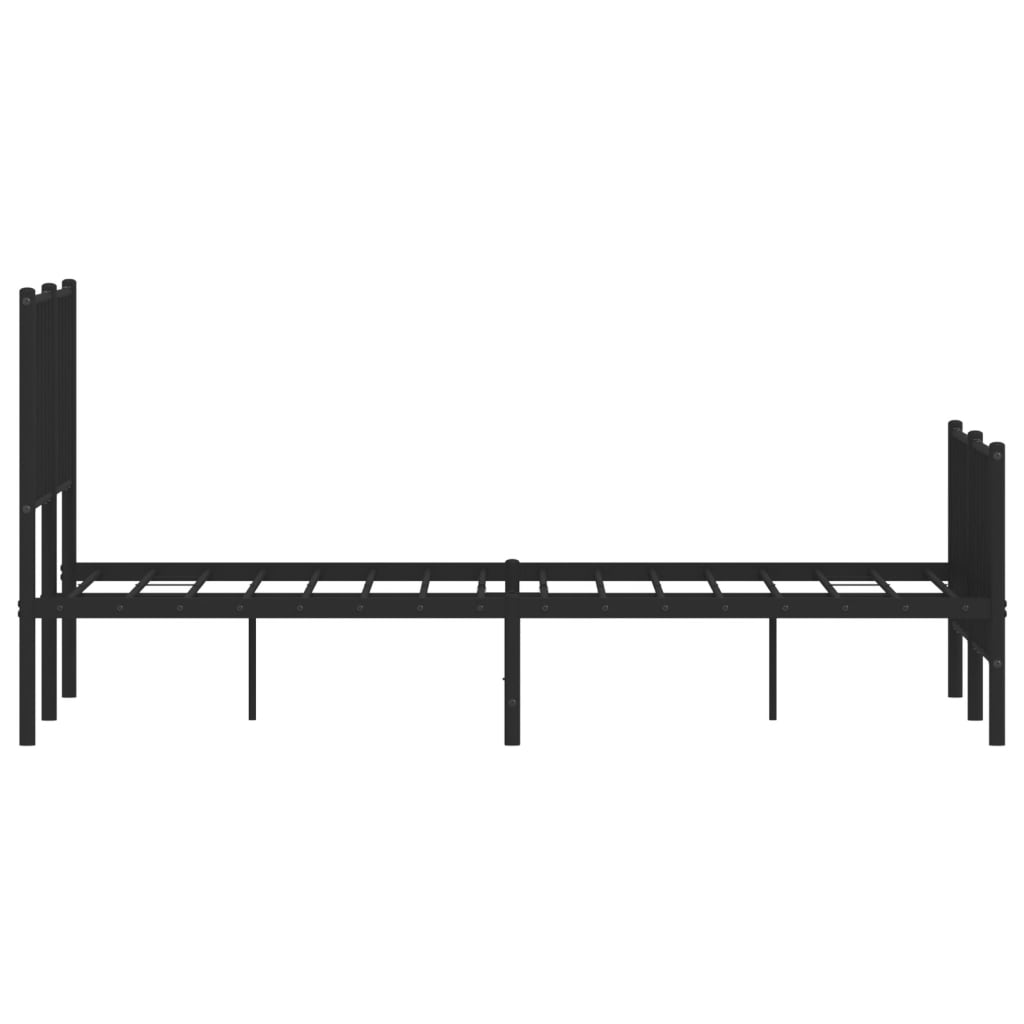 sengeramme med sengegavl og fodgærde 120x200 cm metal sort