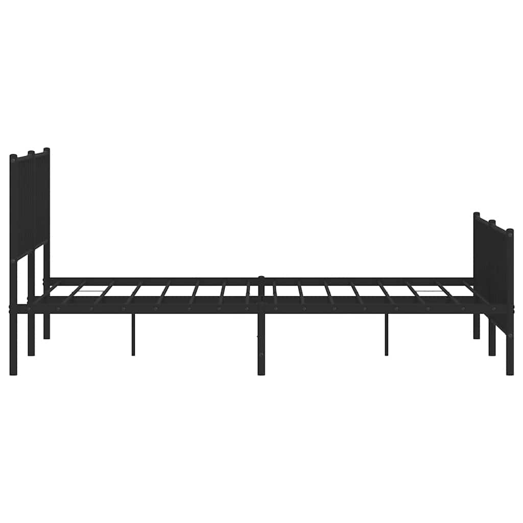 sengeramme med sengegavl og fodgærde 193x203 cm metal sort