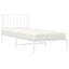 sengeramme med sengegavl 90x200 cm metal hvid