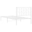 sengeramme med sengegavl 90x200 cm metal hvid