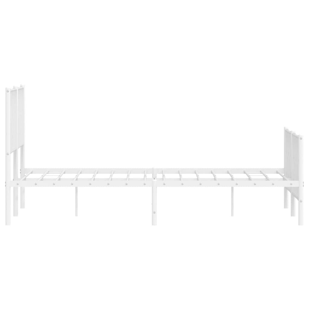 sengeramme med sengegavl og fodgærde 135x190 cm metal hvid