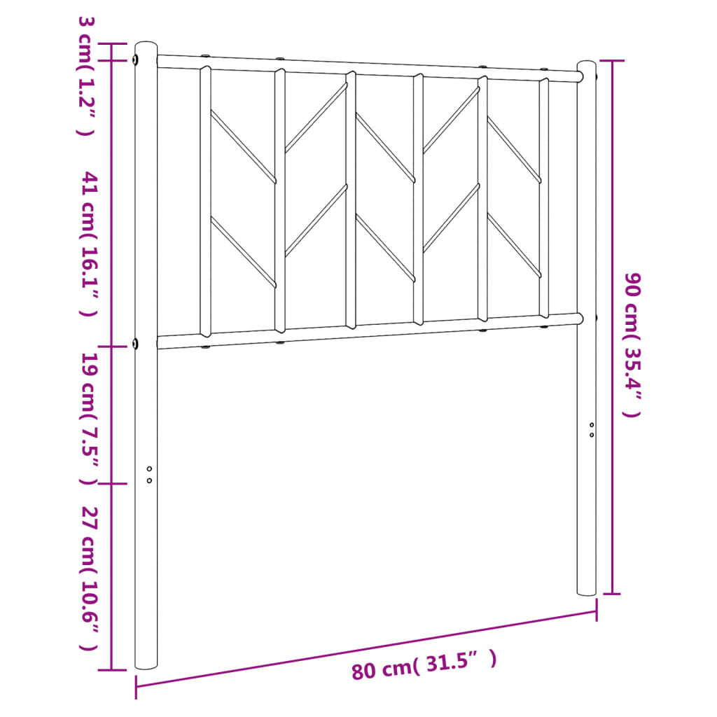 udskiftningsgavl 75 cm metal hvid