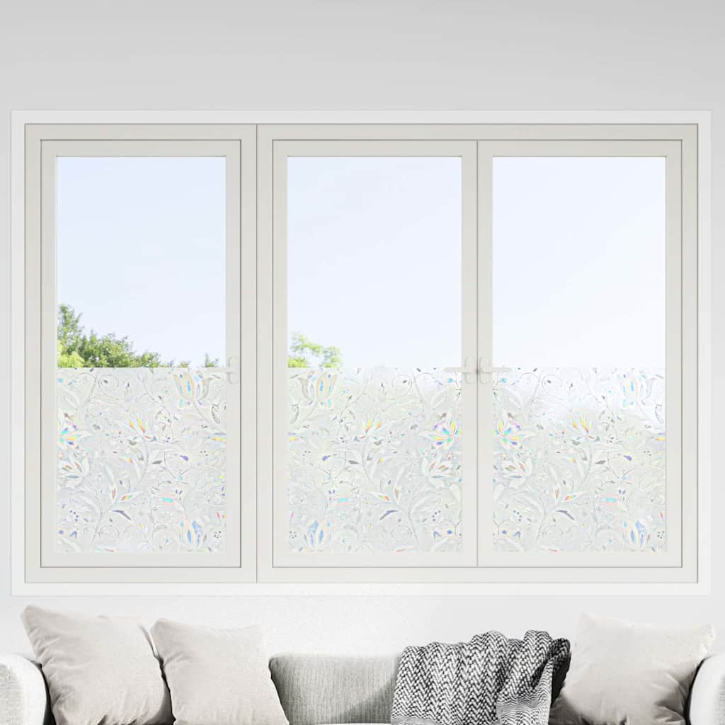 vinduesfolier 4 stk. blomstermønster matteret PVC