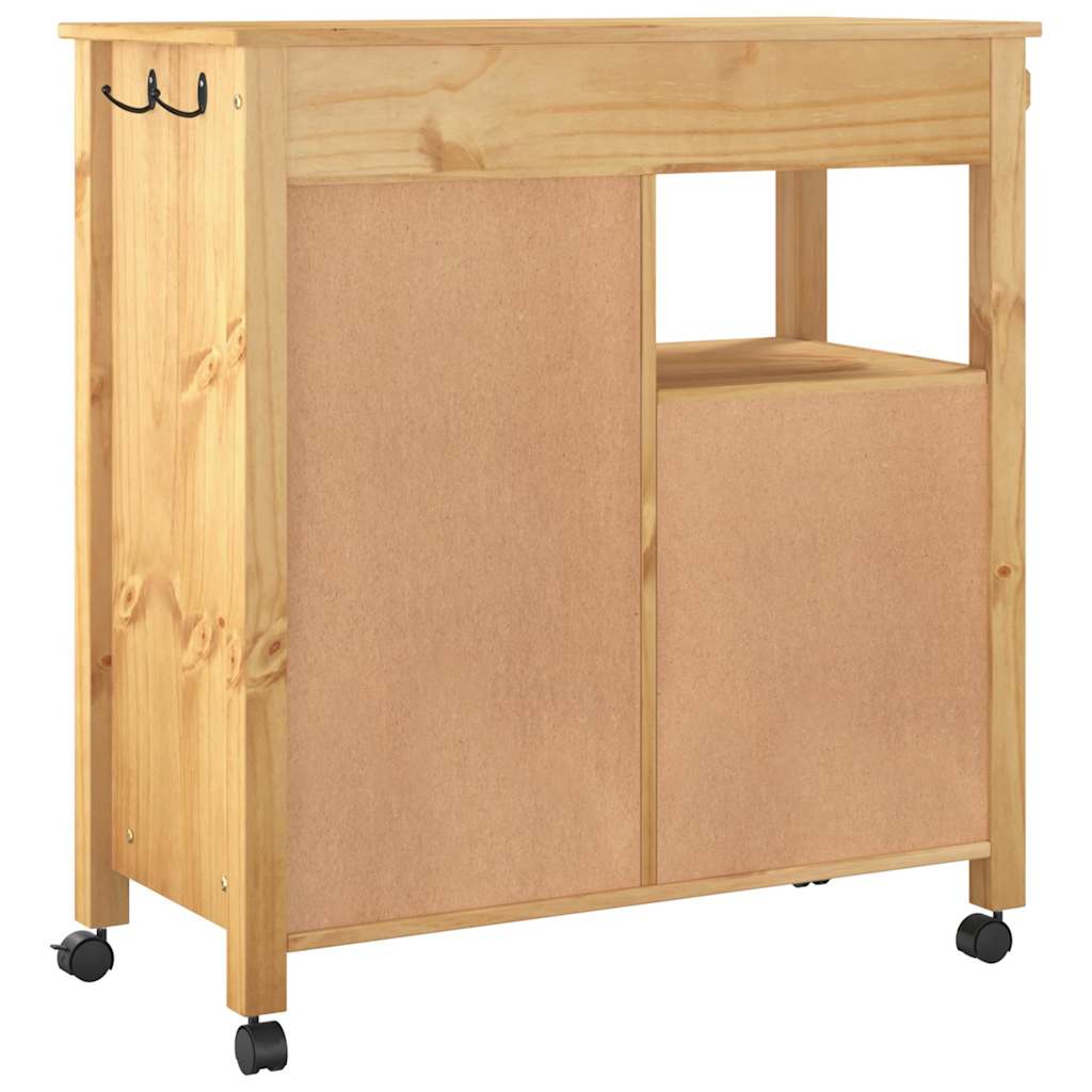 køkkenvogn MONZA 84x40x88,5 cm massivt fyrretræ