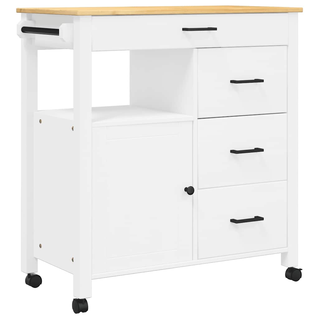 køkkenvogn MONZA 84x40x88,5 cm massivt fyrretræ