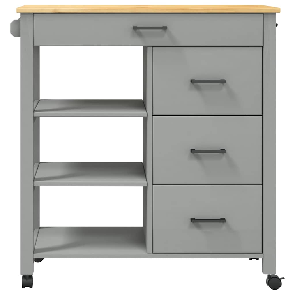 køkkenvogn MONZA 84x40x88,5 cm massivt fyrretræ