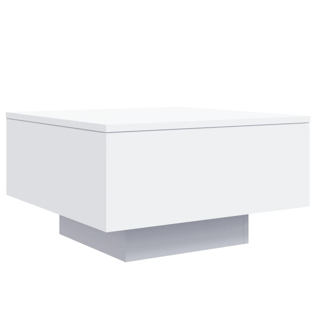 sofabord 55x55x31 cm konstrueret træ hvid
