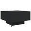 sofabord med LED-lys 55x55x31 cm sort