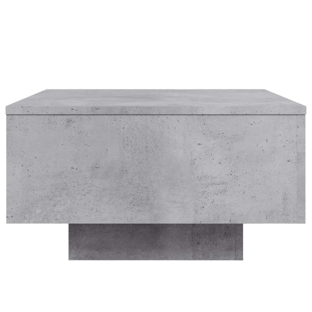 sofabord med LED-lys 55x55x31 cm betongrå