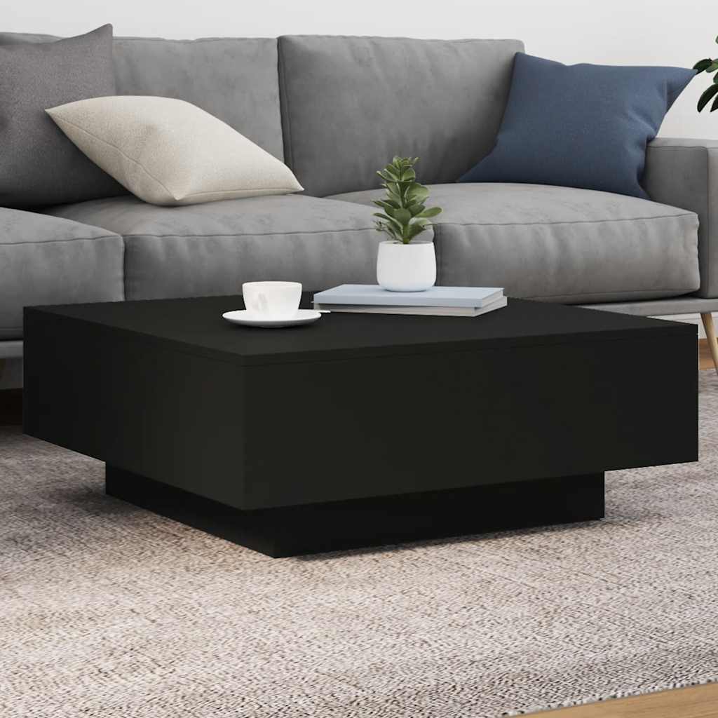 sofabord 80x80x31 cm konstrueret træ sort