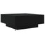 sofabord med LED-lys 80x80x31 cm sort