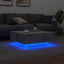 sofabord med LED-lys 80x80x31 cm betongrå