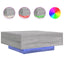 sofabord med LED-lys 80x80x31 cm grå sonoma-eg