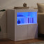 skænk med LED-lys 60,5x37x67 cm hvid