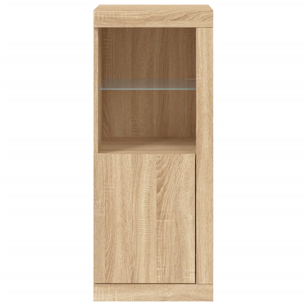 skænk med LED-lys 41x37x100 cm sonoma-eg