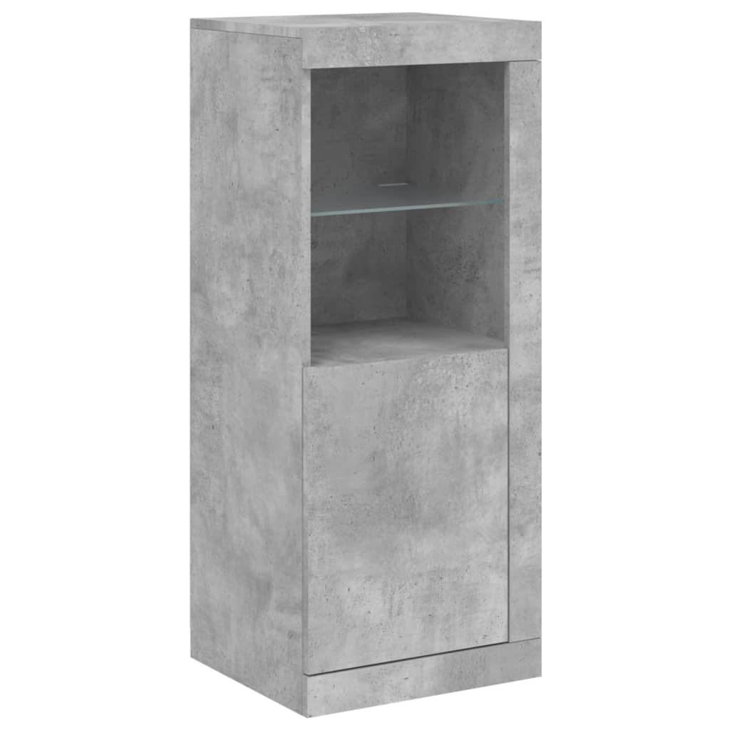 skænk med LED-lys 41x37x100 cm betongrå