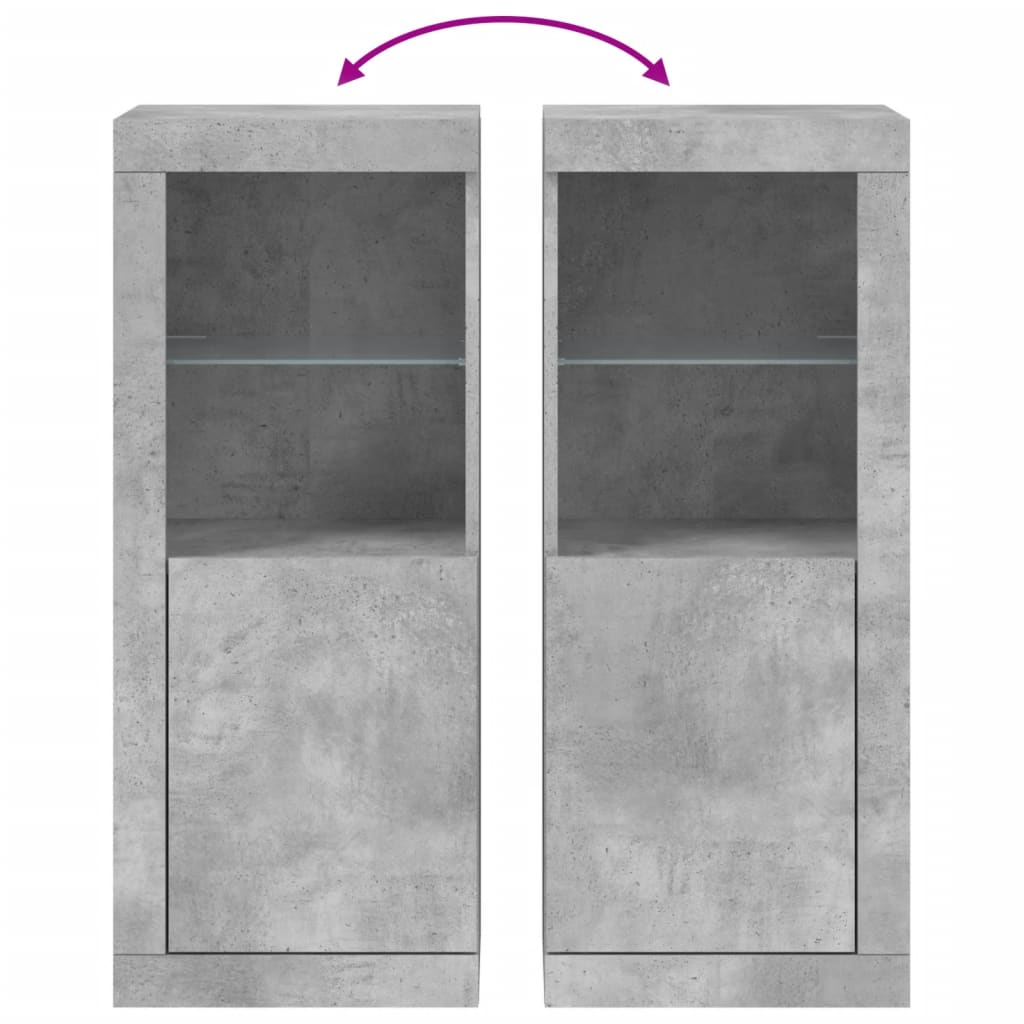 skænk med LED-lys 41x37x100 cm betongrå