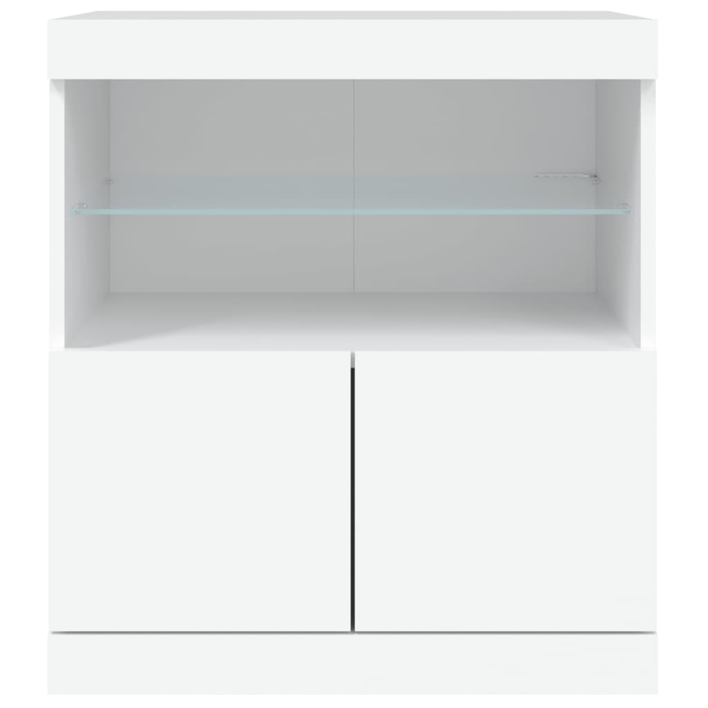skænk med LED-lys 60x37x67 cm hvid