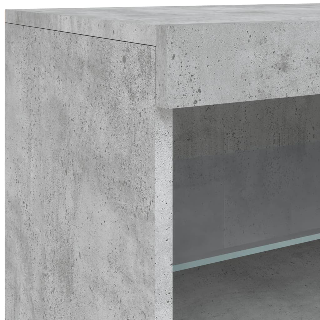 skænk med LED-lys 60x37x67 cm betongrå