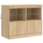 skænk med LED-lys 81x37x67 cm sonoma-eg
