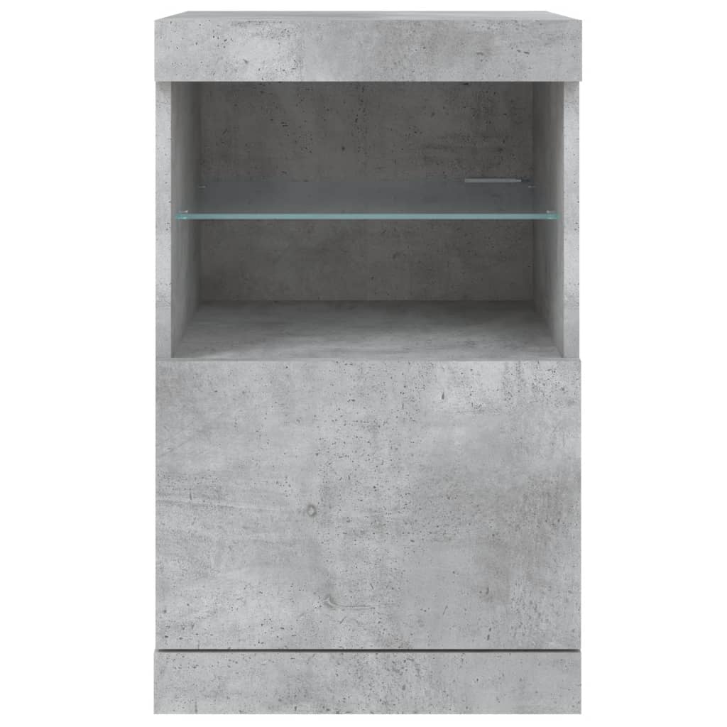 skænk med LED-lys 41x37x67 cm betongrå