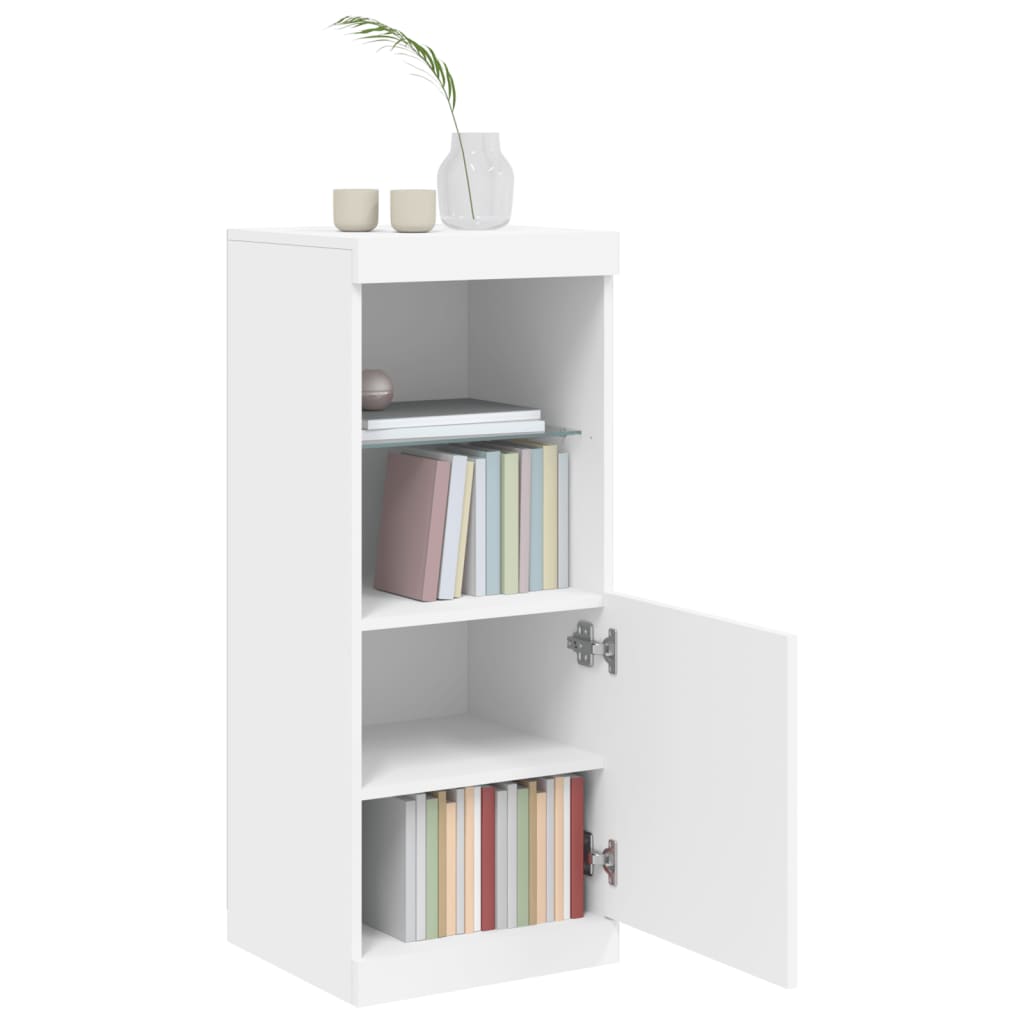 skænk med LED-lys 41x37x100 cm hvid