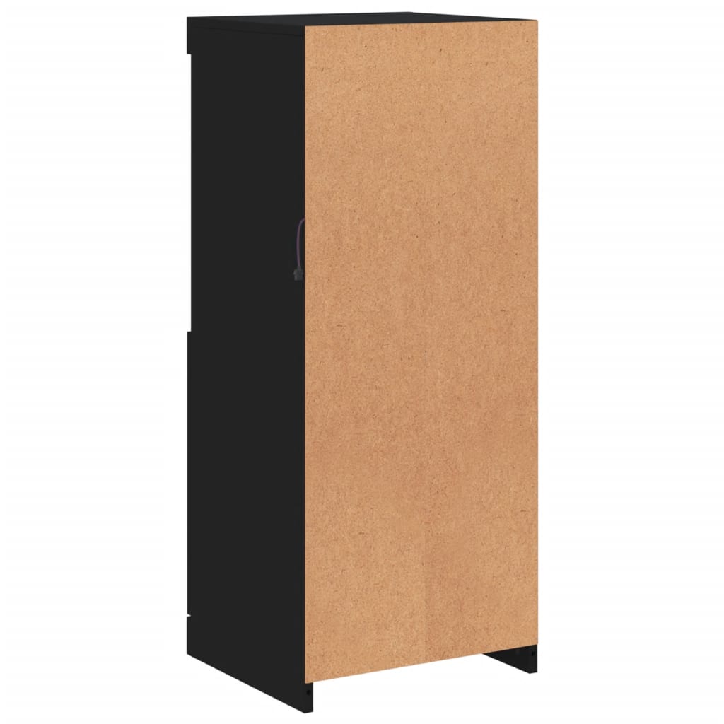 skænk med LED-lys 41x37x100 cm sort
