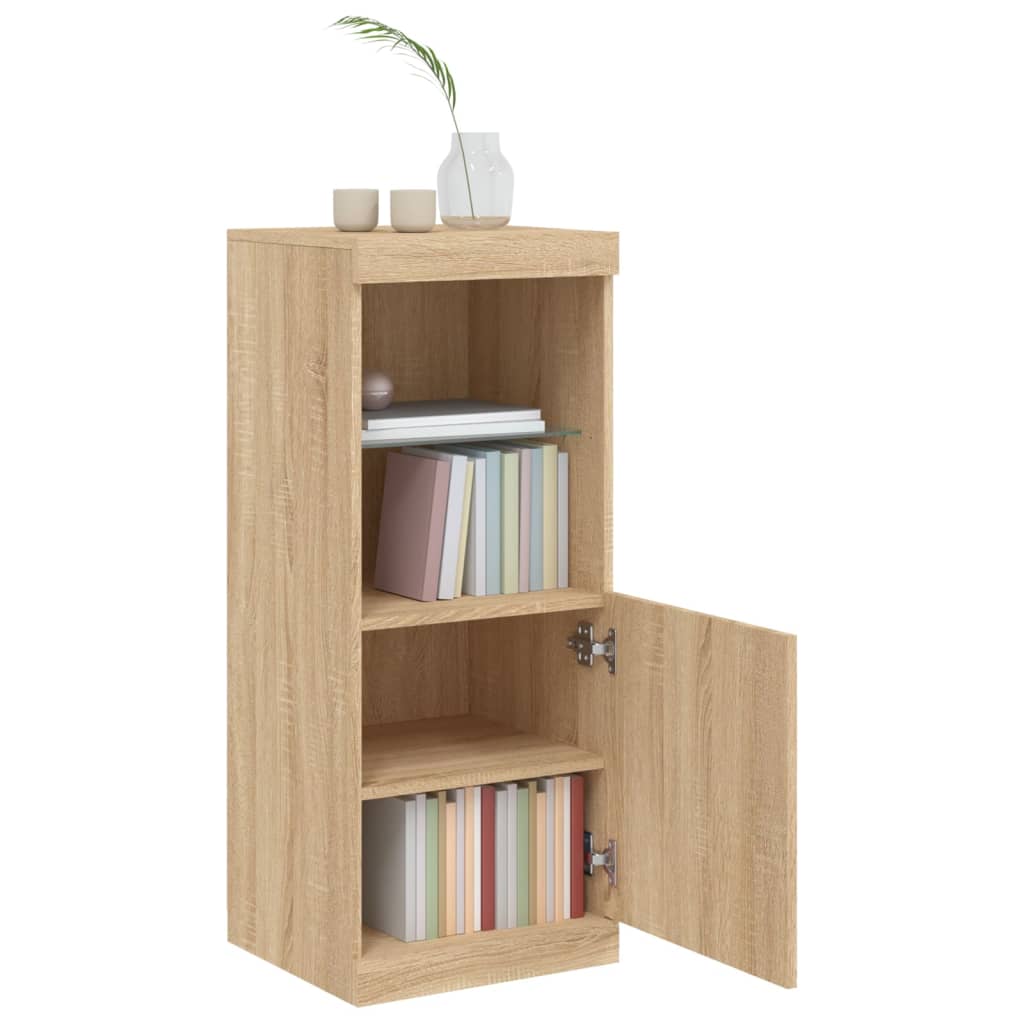 skænk med LED-lys 41x37x100 cm sonoma-eg