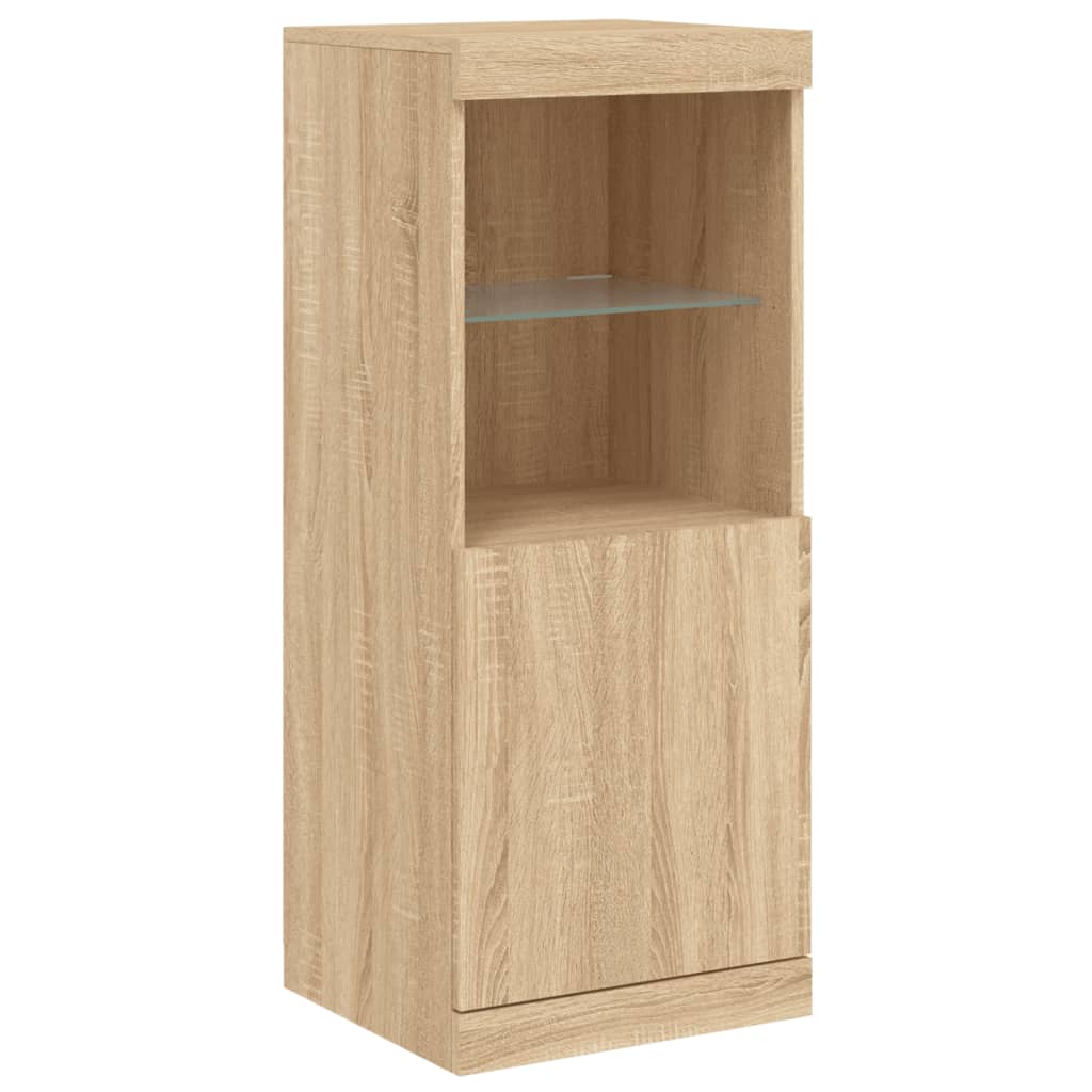 skænk med LED-lys 41x37x100 cm sonoma-eg