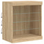 skænk med LED-lys 60,5x37x67 cm sonoma-eg