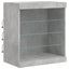 skænk med LED-lys 60,5x37x67 cm betongrå