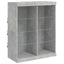 skænk med LED-lys 81x37x100 cm betongrå