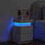 sengebord med LED-lys 35x39x55 cm hvid