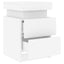 sengebord med LED-lys 35x39x55 cm hvid
