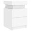 sengeborde 2 stk. med LED-lys 35x39x55 cm hvid