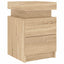 sengebord med LED-lys 35x39x55 cm sonoma-eg