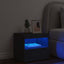 sengebord med LED-lys 50x40x45 cm sort