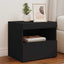 sengebord med LED-lys 50x40x45 cm sort