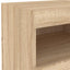 sengebord med LED-lys 50x40x45 cm sonoma-eg