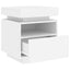 sengebord med LED-lys 40x39x48,5 cm hvid
