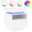 sengeborde 2 stk. med LED-lys 40x39x48,5 cm hvid