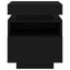 sengeborde 2 stk. med LED-lys 40x39x48,5 cm sort