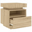 sengebord med LED-lys 40x39x48,5 cm sonoma-eg