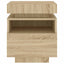 sengebord med LED-lys 40x39x48,5 cm sonoma-eg