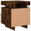 sengebord med LED-lys 40x39x48,5 cm røget egetræsfarve
