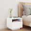 sengebord med LED-lys 40x39x37 cm hvid
